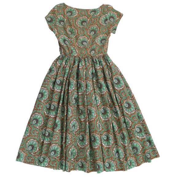 vtg 50s HOPE REED printed cotton day dress sz XS - Picture 5 of 6
